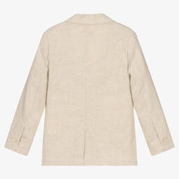 آي دو Baby-جاكيت كتان وفيسكوز لون بيج للأولاد | Childrensalon Outlet