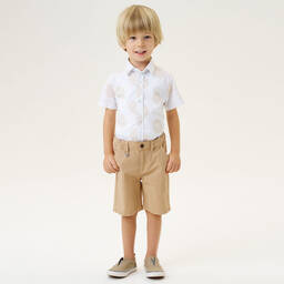 iDO Малыши-Boys Beige Slim Fit Chino Shorts | Childrensalon Outlet