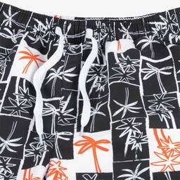 iDO Junior-Boys Black Palm Tree Swim Shorts | Childrensalon Outlet