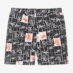 iDO Junior-Boys Black Palm Tree Swim Shorts | Childrensalon Outlet