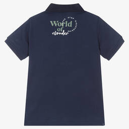iDO Baby-Boys Blue Cotton Cactus Polo Shirt | Childrensalon Outlet