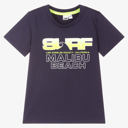 آي دو Junior-Boys Blue Cotton T-Shirt | Childrensalon Outlet