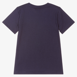 آي دو Junior-Boys Blue Cotton T-Shirt | Childrensalon Outlet
