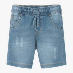 iDO Baby-Boys Blue Faded Jersey Denim Shorts | Childrensalon Outlet