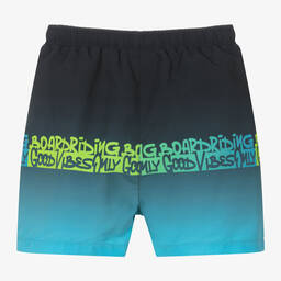 iDO Для младших-Boys Blue Gradient Swim Shorts | Childrensalon Outlet