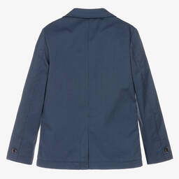 iDO Junior-Boys Blue Jacquard Jacket  | Childrensalon Outlet