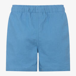 iDO Малыши-Boys Blue Linen & Viscose Shorts | Childrensalon Outlet