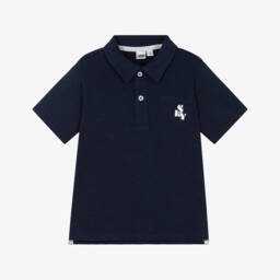iDO Малыши-Мягкая хлопковая рубашка поло синего цвета для мальчиков | Childrensalon Outlet
