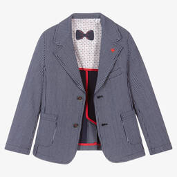 آي دو Baby-Boys Blue Striped Blazer | Childrensalon Outlet