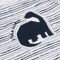 iDO Baby-تيشيرت ديناصور أزرق وأبيض للأولاد | Childrensalon Outlet