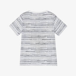 iDO Baby-تيشيرت ديناصور أزرق وأبيض للأولاد | Childrensalon Outlet