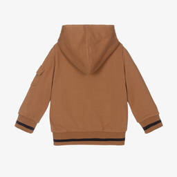 iDO Малыши-Коричневый топ с капюшоном на молнии | Childrensalon Outlet