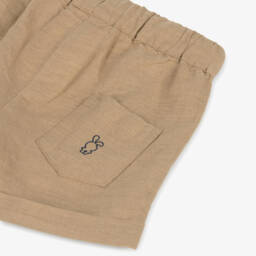 iDO Mini-Boys Camel Linen-Blend Shorts | Childrensalon Outlet