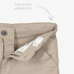 iDO Junior-Boys Classic Beige Twill Shorts | Childrensalon Outlet