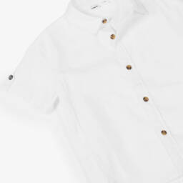 iDO Малыши-Классическая белая хлопковая-льняная рубашка для мальчиков | Childrensalon Outlet