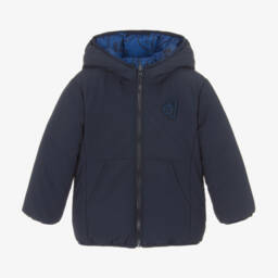 iDO Малыши-Boys Dual-Style Blue Hooded Coat | Childrensalon Outlet