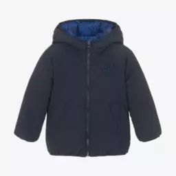 iDO Малыши-Boys Dual-Style Blue Hooded Coat | Childrensalon Outlet