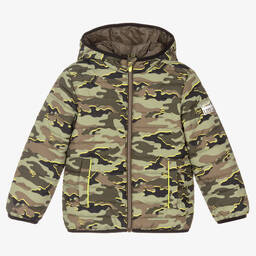 آي دو Baby-Boys Green Camo Puffer Jacket | Childrensalon Outlet