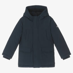 iDO Baby-Boys Navy Blue Hooded Parka Coat | Childrensalon Outlet