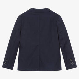 iDO Baby-Boys Navy Blue Linen Blazer | Childrensalon Outlet