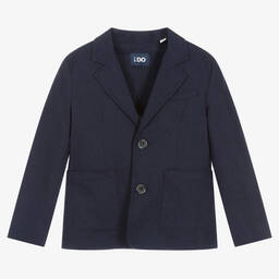 iDO Baby-Boys Navy Blue Linen Blazer | Childrensalon Outlet