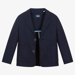 iDO Baby-Boys Navy Blue Linen Blazer | Childrensalon Outlet