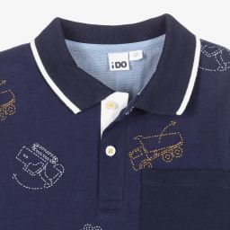 iDO Baby-توب بولو قطن لون كحلي للأولاد | Childrensalon Outlet
