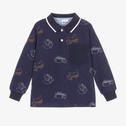 iDO Baby-توب بولو قطن لون كحلي للأولاد | Childrensalon Outlet