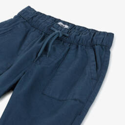 iDO Baby-بنطلون قطن ممزق للأولاد بلون كحلي | Childrensalon Outlet