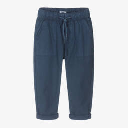 iDO Baby-بنطلون قطن ممزق للأولاد بلون كحلي | Childrensalon Outlet