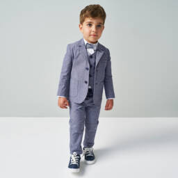 iDO Baby-Boys Relaxed Fit Blue Slacks | Childrensalon Outlet
