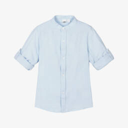 iDO Baby-Boys Sky-Toned Linen Blend Shirt | Childrensalon Outlet