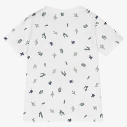 iDO Малыши-Белая хлопковая футболка с кактусами | Childrensalon Outlet