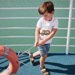 iDO Baby-تيشيرت قطن لون أبيض للأولاد | Childrensalon Outlet