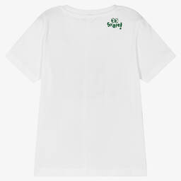 iDO Малыши-Белая хлопковая футболка с динозавром | Childrensalon Outlet