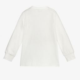 iDO Малыши-Белый хлопковый топ со смайлом для мальчиков | Childrensalon Outlet