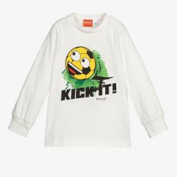 iDO Малыши-Белый хлопковый топ со смайлом для мальчиков | Childrensalon Outlet