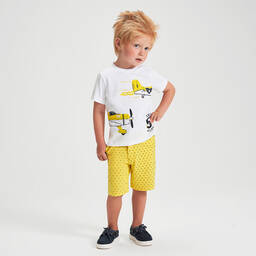 iDO Малыши-Boys White Cotton T-Shirt  | Childrensalon Outlet