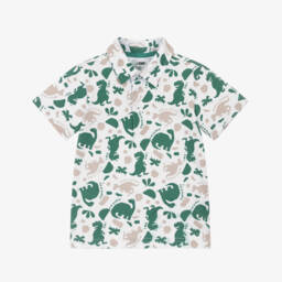 iDO Baby-Boys White Dino Adventure Polo | Childrensalon Outlet