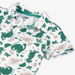 iDO Baby-Boys White Dino Adventure Polo | Childrensalon Outlet