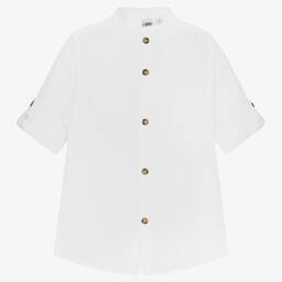 iDO Baby-Boys White Linen Shirt | Childrensalon Outlet