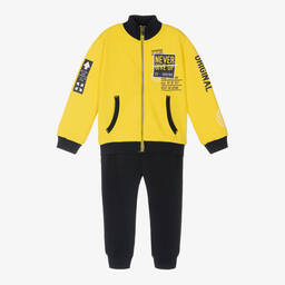 iDO Baby-تراكسوت قطن لون أصفر وكحلي للأولاد | Childrensalon Outlet