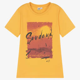 iDO Junior-Boys Yellow Cotton T-Shirt  | Childrensalon Outlet