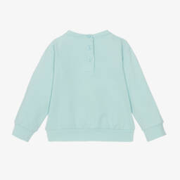 آي دو Baby-سويتشيرت بديامونتي قطن لون أزرق مائي للبنات | Childrensalon Outlet