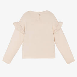 آي دو Baby-كنزة مزيج قطن محبوك لون بيج للبنات | Childrensalon Outlet