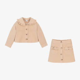 iDO Малыши-Girls Beige Frilled Skirt Ensemble | Childrensalon Outlet