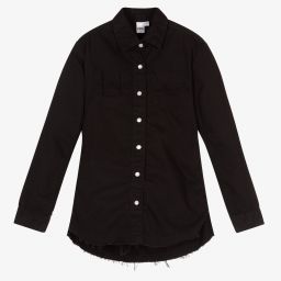 آي دو Junior-Girls Black Cotton Shirt | Childrensalon Outlet