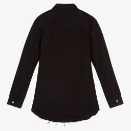 آي دو Junior-Girls Black Cotton Shirt | Childrensalon Outlet