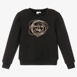 iDO Для младших-Girls Black Cotton Sweatshirt | Childrensalon Outlet