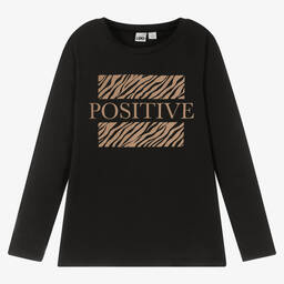 iDO Для младших-Черный хлопковый топ для девочек | Childrensalon Outlet